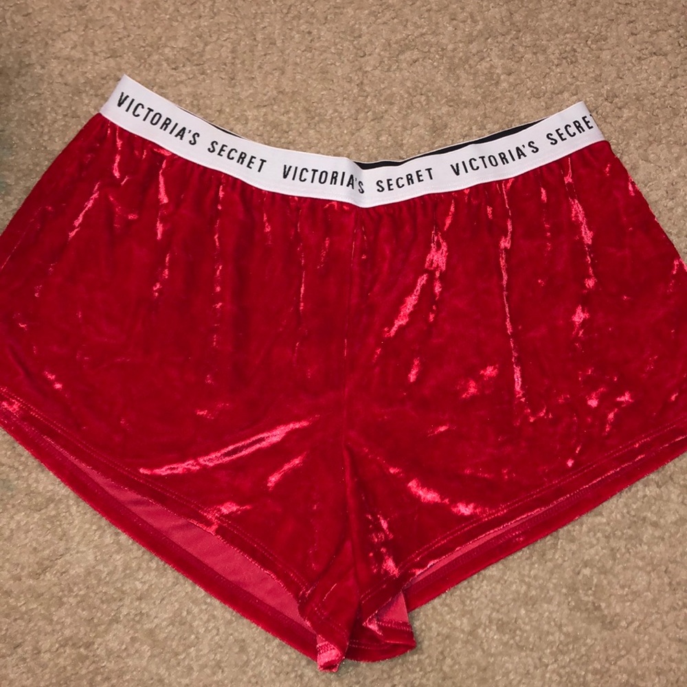 Victoria’s Secret Red Velvet Shorts. Size Medium.